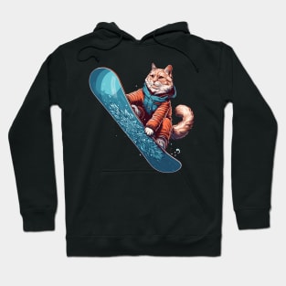 Maine Coon Cat Snowboarder Hoodie